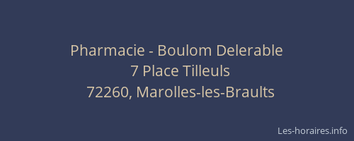 Pharmacie - Boulom Delerable