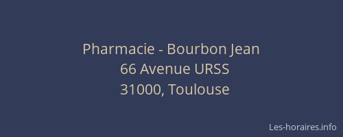Pharmacie - Bourbon Jean