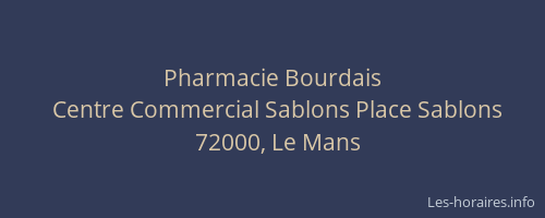 Pharmacie Bourdais