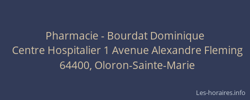 Pharmacie - Bourdat Dominique
