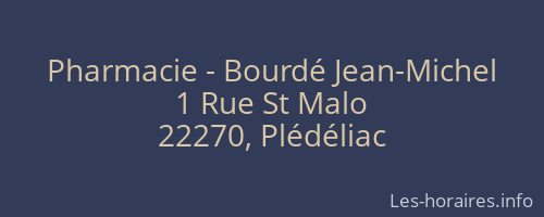 Pharmacie - Bourdé Jean-Michel