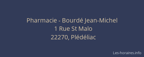 Pharmacie - Bourdé Jean-Michel