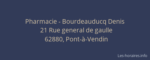 Pharmacie - Bourdeauducq Denis