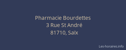 Pharmacie Bourdettes
