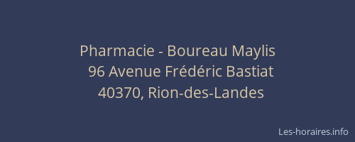 Pharmacie - Boureau Maylis
