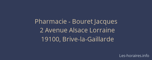 Pharmacie - Bouret Jacques