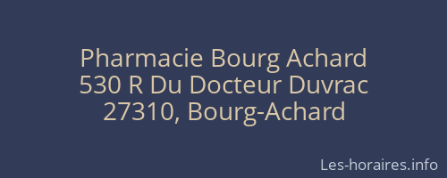 Pharmacie Bourg Achard
