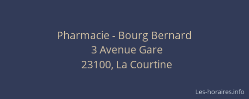 Pharmacie - Bourg Bernard