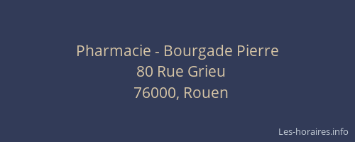 Pharmacie - Bourgade Pierre