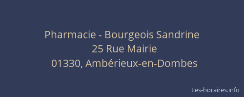 Pharmacie - Bourgeois Sandrine