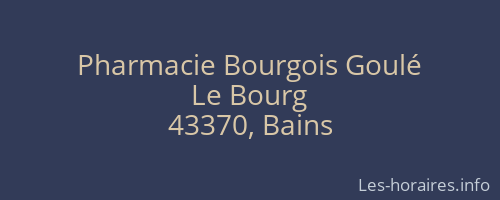 Pharmacie Bourgois Goulé