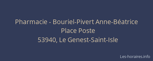 Pharmacie - Bouriel-Pivert Anne-Béatrice