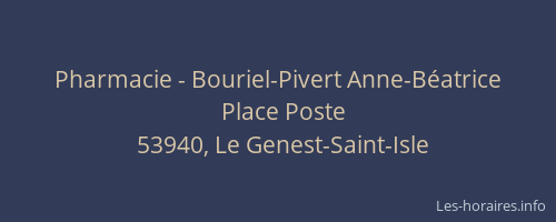 Pharmacie - Bouriel-Pivert Anne-B&eacute;atrice