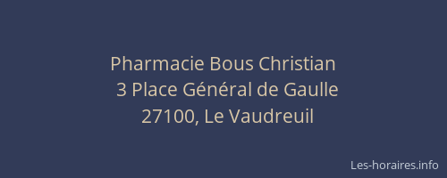 Pharmacie Bous Christian