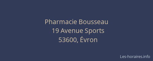 Pharmacie Bousseau