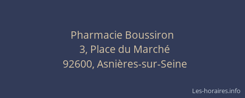 Pharmacie Boussiron