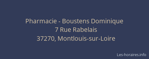 Pharmacie - Boustens Dominique