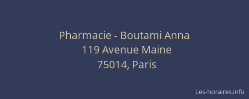 Pharmacie - Boutami Anna