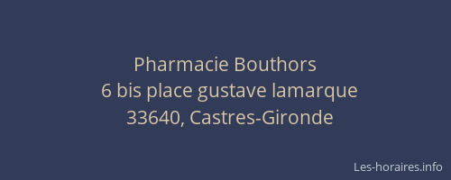 Pharmacie Bouthors