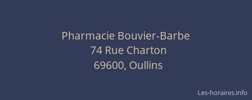 Pharmacie Bouvier-Barbe