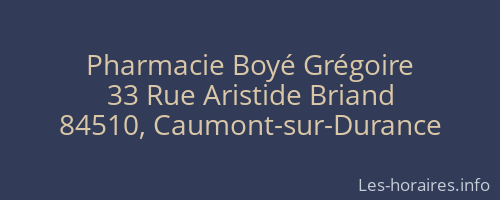 Pharmacie Boyé Grégoire