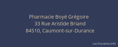 Pharmacie Boy&eacute; Gr&eacute;goire