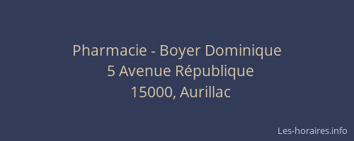 Pharmacie - Boyer Dominique