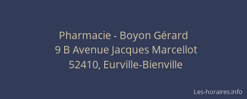 Pharmacie - Boyon G&eacute;rard