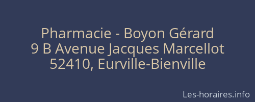 Pharmacie - Boyon Gérard