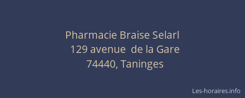 Pharmacie Braise Selarl