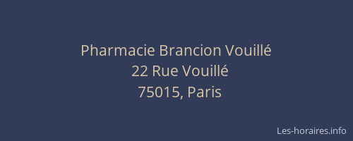 Pharmacie Brancion Vouillé