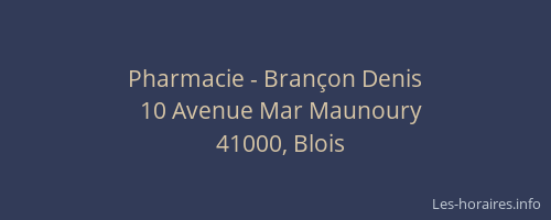 Pharmacie - Brançon Denis