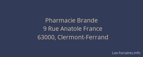 Pharmacie Brande