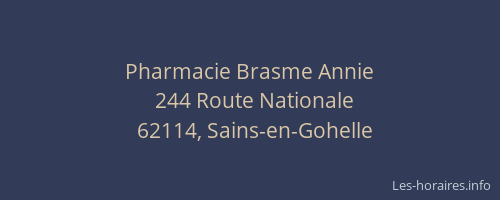 Pharmacie Brasme Annie