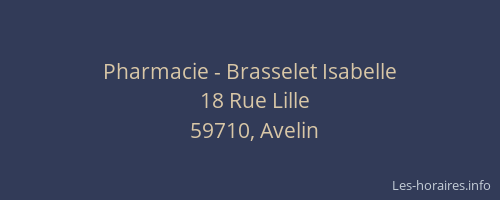 Pharmacie - Brasselet Isabelle