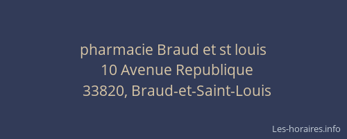 pharmacie Braud et st louis