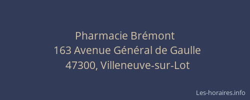 Pharmacie Br&eacute;mont