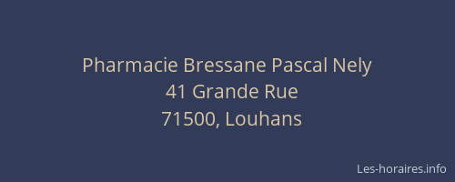 Pharmacie Bressane Pascal Nely