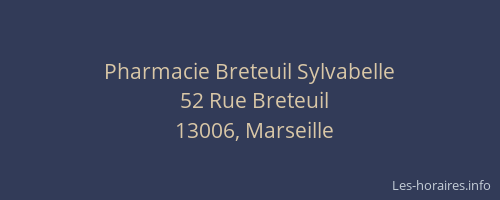 Pharmacie Breteuil Sylvabelle