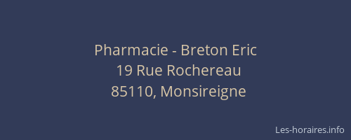 Pharmacie - Breton Eric