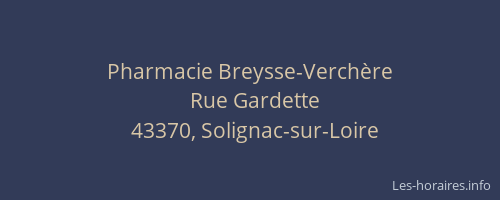 Pharmacie Breysse-Verchère