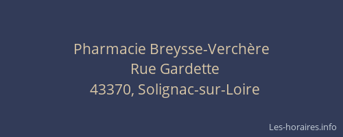 Pharmacie Breysse-Verch&egrave;re