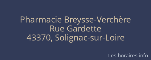 Pharmacie Breysse-Verchère