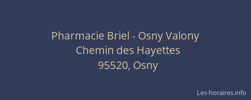 Pharmacie Briel - Osny Valony