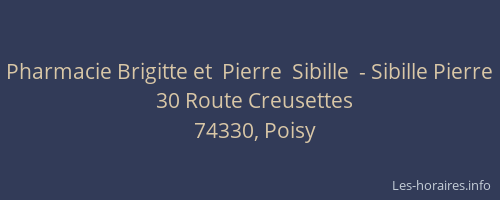 Pharmacie Brigitte et  Pierre  Sibille  - Sibille Pierre