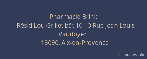 Pharmacie Brink