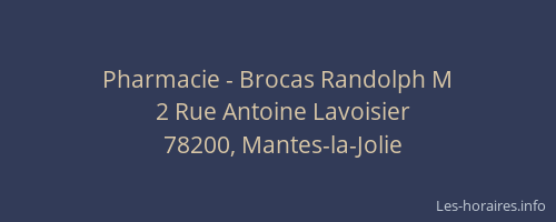 Pharmacie - Brocas Randolph M