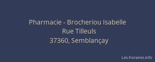 Pharmacie - Brocheriou Isabelle