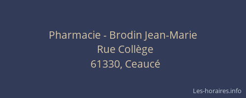 Pharmacie - Brodin Jean-Marie