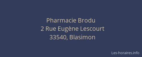 Pharmacie Brodu